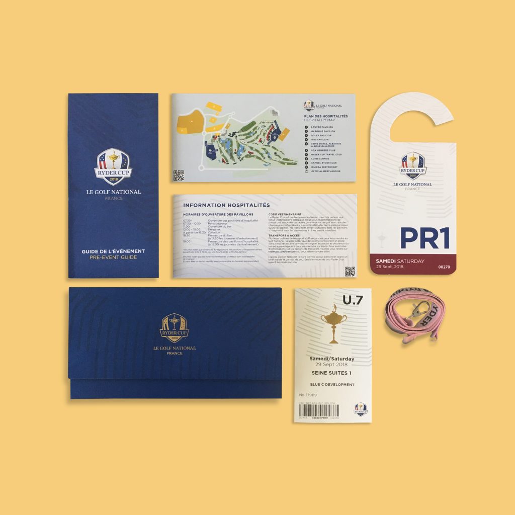As the managed service print partner for European Tour we produce all printed items for Ryder Cup tours including the 350,000 tickets for the event.